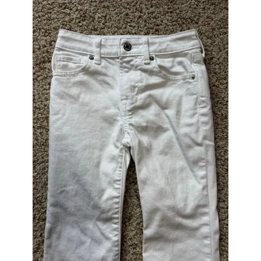 GIRLS GAP 70's Flared High Rise White Jeans, size Girls 6, Adjustable waist